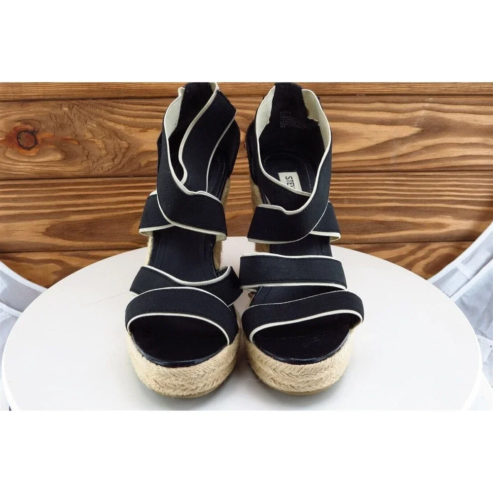 Steve Madden Heel Sz 7.5‎ Platform Black Synthetic M Erryn